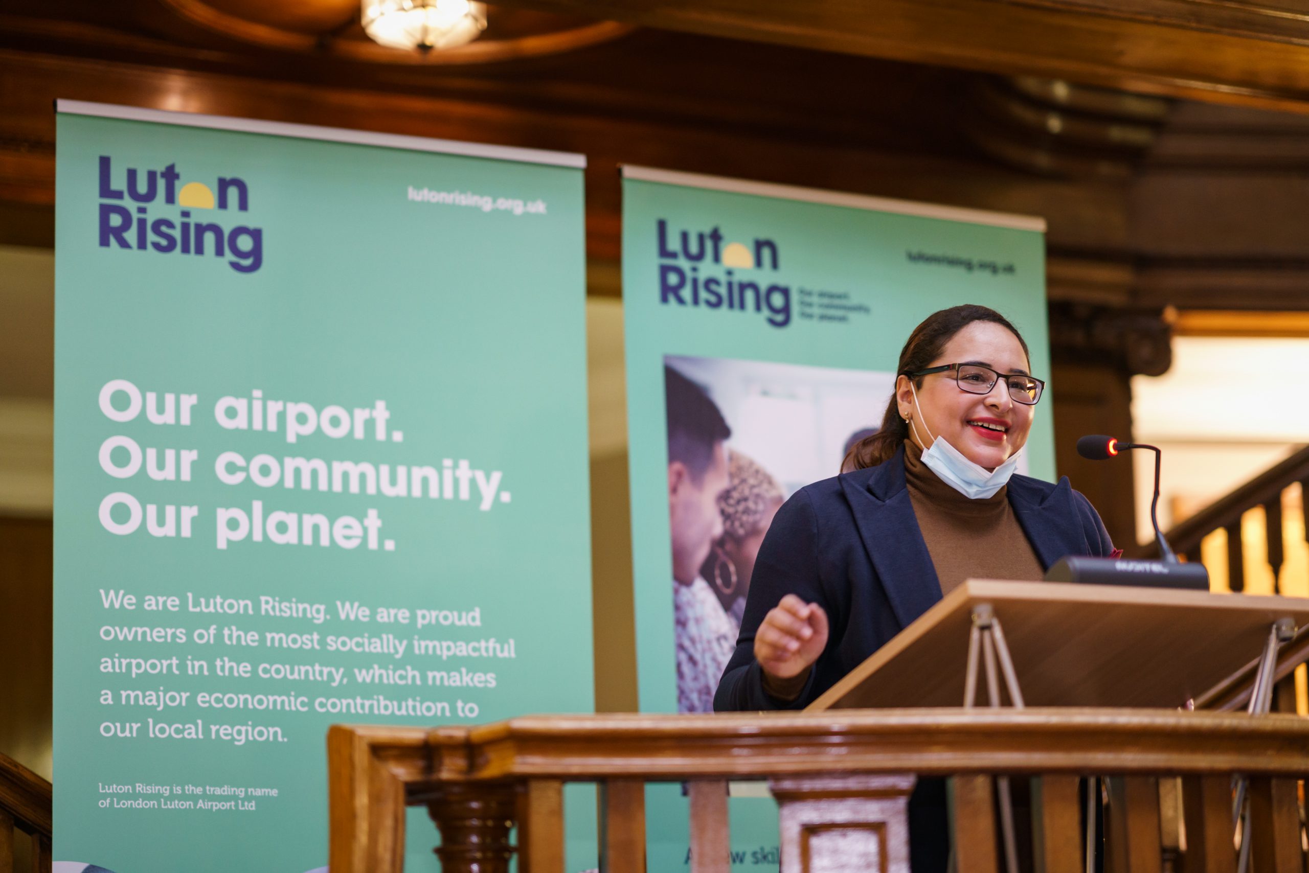 Councillor Javeria Hussain at the launch of Luton Rising